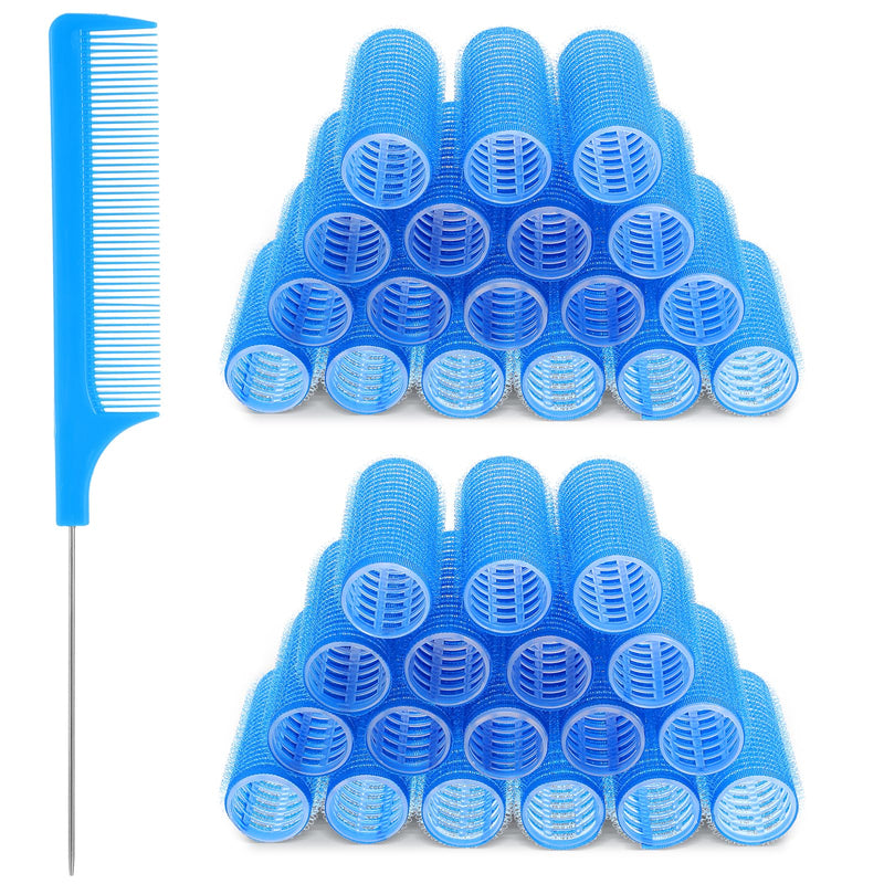  [AUSTRALIA] - 18pcs Self Grip Small Hair Curler Set,Heatless Roller Hair Curler for Women | Nylon Roller Set, with Rat Tail Comb, Hairdressing Tools, Salon Hairdressing, Curlers Rollers