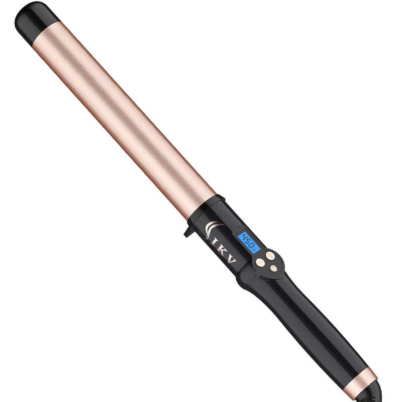 32mm Curling Wand Ceramic Long Barrel,1.25 Inch Curling Wand Iron for Long Hair,Dual Voltage Hair Curling Tongs 32mm