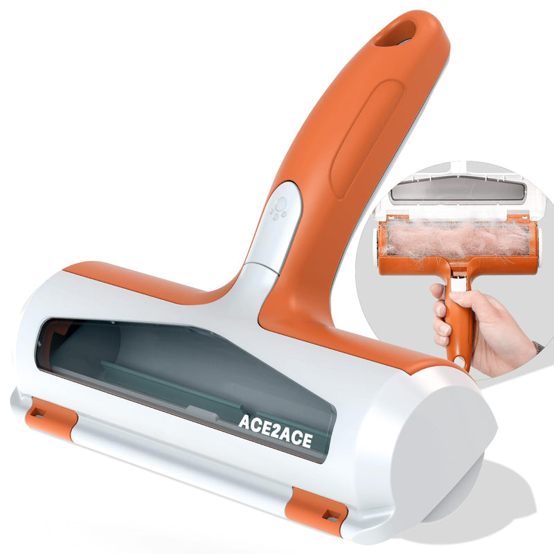 ACE2ACE Pet Hair Remover Rollers,Lint Roller for Pet Hair | Pet Hair Remover Brush for Cats and Dogs, Hair Removal for Carpets, Clothes and Sofa Orange