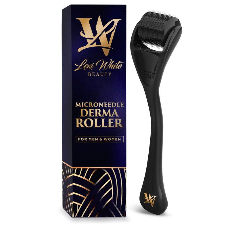 Derma Roller 0.5mm for Skin, Hair & Beard – Women and Men Titanium Microneedling Roller for Face & Scalp, Safe & Easy to Use