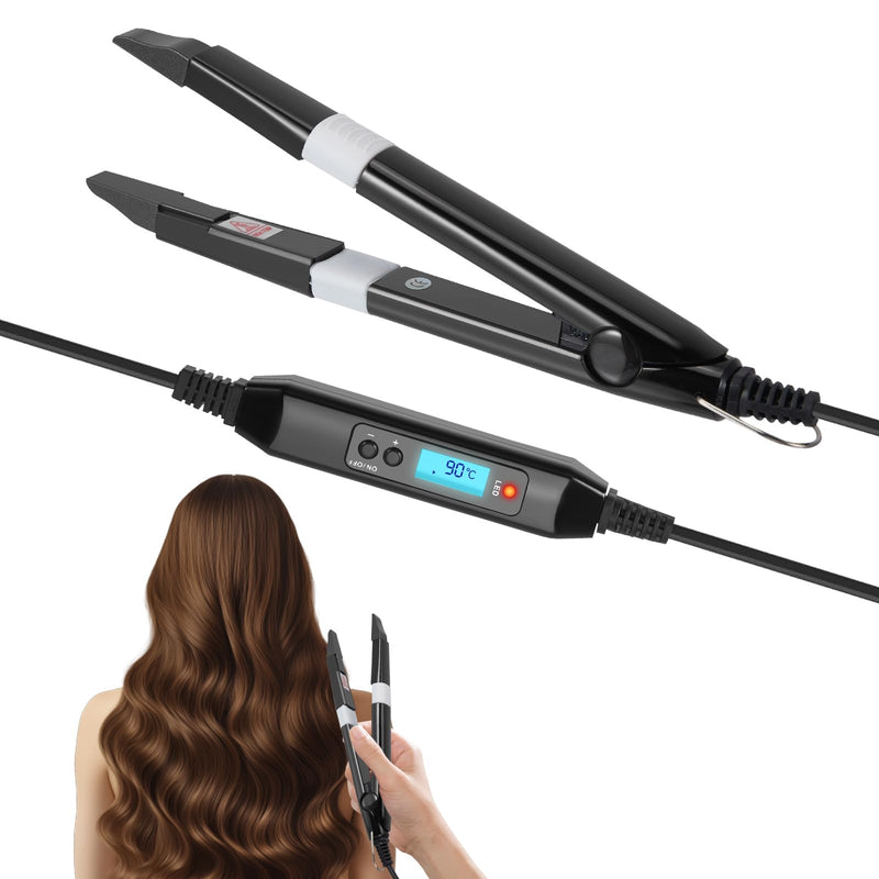 Professional Hair Extensions Iron with LCD Temperature Display, Pre Bonded Hair Extensions IronKeratin Bonding Tools, Heat Hairs Connector Adjustable 80℃-200℃