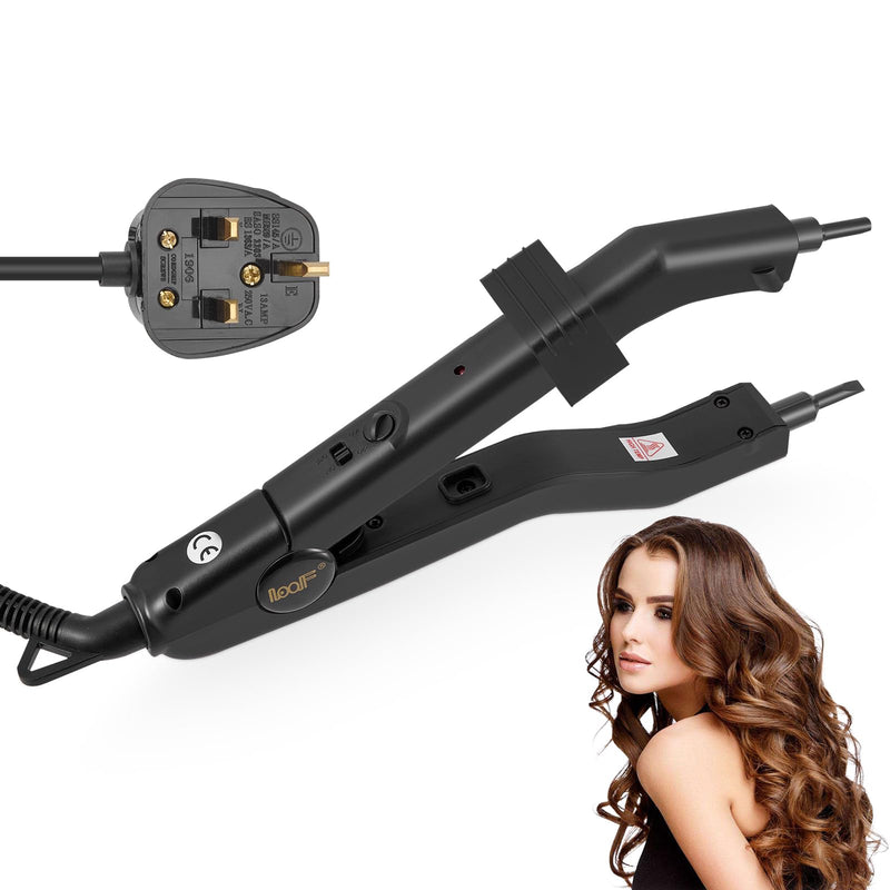 Hair Extensions Iron,Electrothermal Hair Extension Tools,210°F-390°F Temperature Adjust Fusion Heat Iron Connector (Black) Black