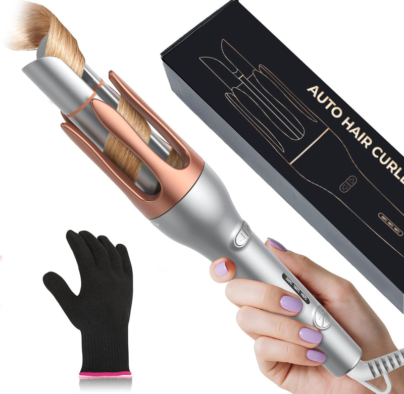 Hair Curler, Portable Automatic Curling Iron with Anti-Scald Design, 30s Fast Heat, 3 Temp Settings, 32mm Tourmaline Ceramic Barrel, 60 Min Auto Shut-Off