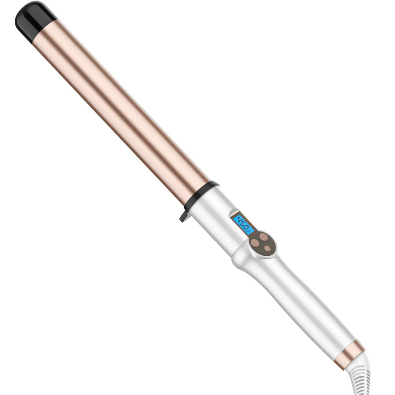 32MM Hair Curling Wand Extra Long Barrel, Ceramic Curling Iron Tongs for Long Hair, Professional Dual Voltage Hair Curler with Adjustable Temperature 32mm