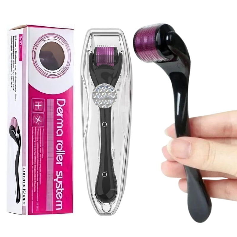 Derma Roller for Skin,Beard Derma Roller for Hair Growth & Care,Facial Roll, Micro needling 0.25mm 0.5mm 1mm 1.5mm,540 Titanium Micro Needles for Facial,Body & Hair Growth (1MM)