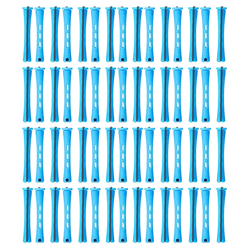 60 Pcs Perm Rods,0.35 Inch Perming Rods,Perm Rollers,Perms Curlers | No Damage|Reusable|Portable Perming Kit for Women & Men Natural Hairs Long Short Hairs Styling Tool.(Blue)