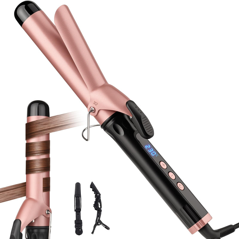  [AUSTRALIA] - JAETON Curling Tong, 32mm Ceramic Curling Iron Wand with LCD 100°C-230°C | Hair Curler for for Large Curls and Soft Waves, Fast Heat-Up, for Long & Medium Hair