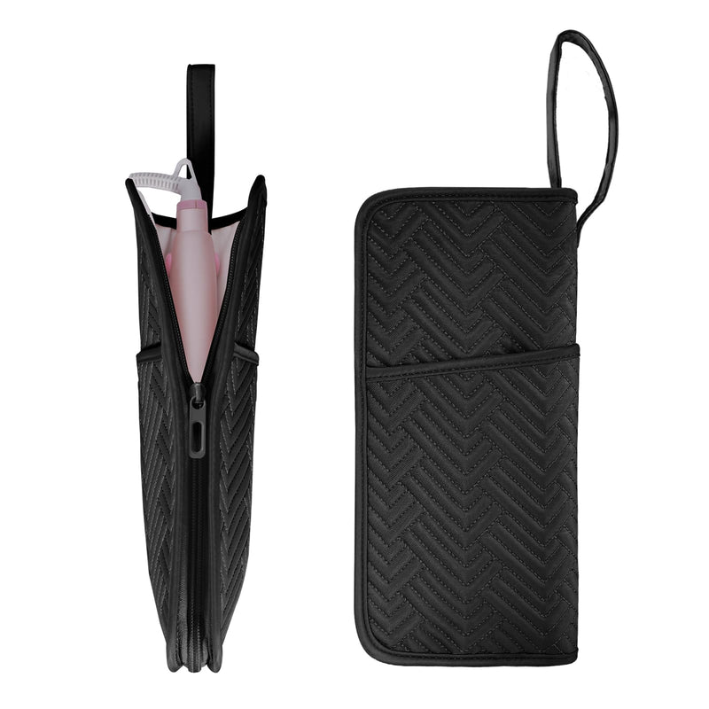 SITHON Hot Iron Holder & Mat Heat, Resistant Hair Tools Travel Bag | Portable Hot Tools Organiser Cover Pouch for Curling Flat Irons, Hair Straightener and Styling Tools (Bag Only) (Black) Black