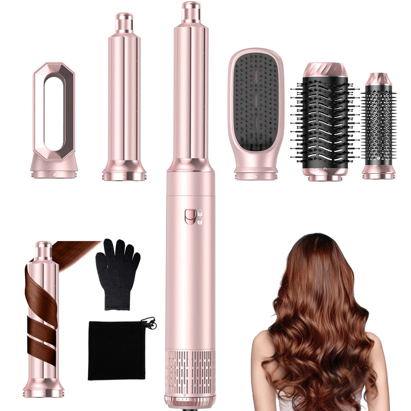 Atopskins Airbrush Hair Styler 6 in 1 Pro Air Styler Airbrush 6 in 1 Multi Styler with Blow Dry Hair Brush, Aircurler, Magic Hair Styler for Dry, Curl, Volumize, Straighten, Sleek in One Step White