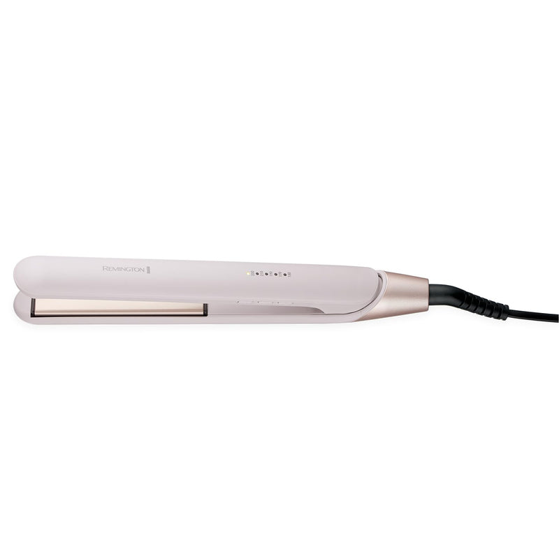 Remington Almond Allure Hair Straightener, 31 cm, Extra-Long Plates, S4807 | Advanced Ceramic Plates Infused with Almond Oil, curved design for curls & waves, worldwide voltage