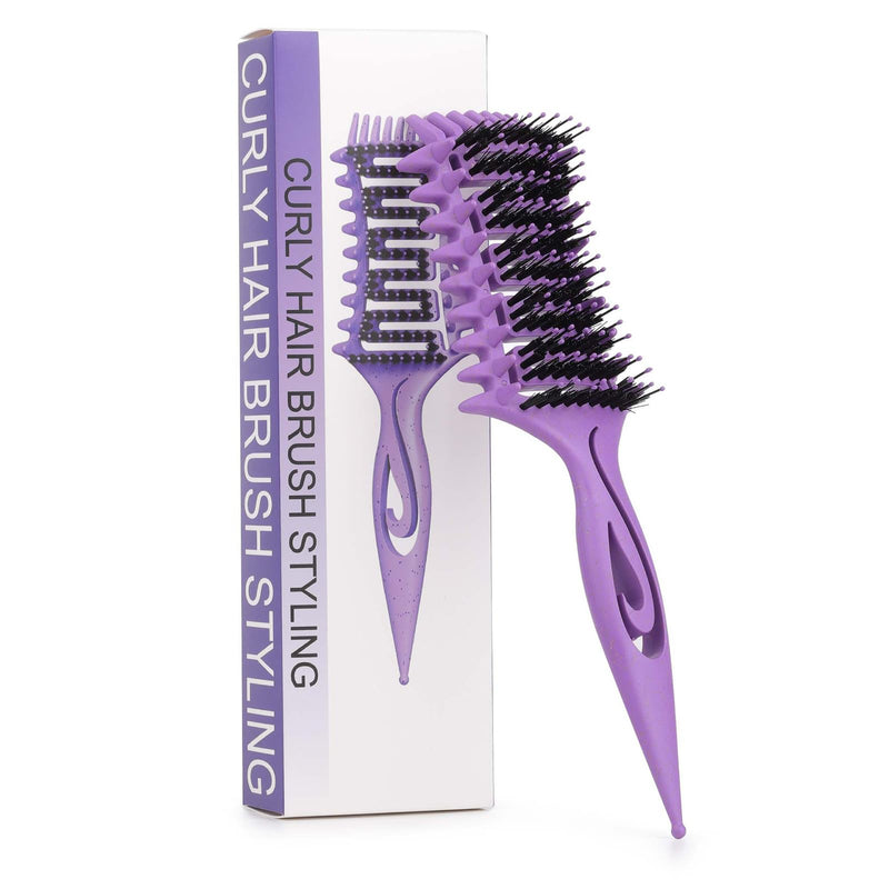 Curly Hair Brush,Eastrise Detangle Hair Brush,Easy Detangling Vented Hair Styling Comb for Salons, For Combing and Shaping Men's and Women's Curls to Reduce Pulling and Curl Separation(Purple) Purple