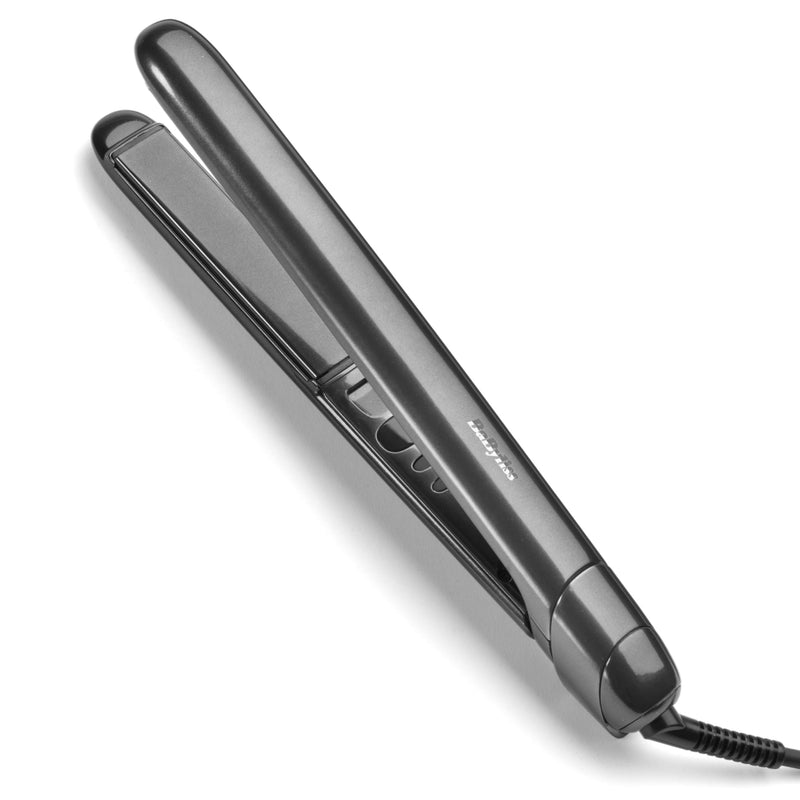 BaByliss Titanium Shine Hair Straighteners - Titanium-Ceramic Smooth-Glide Technology, 5 Heat Settings 150-230°C, Worldwide use, Metallic Grey, ST620U NEW