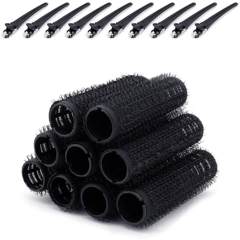 Fashion Base Self Grip Small Hair Curlers – 15mm Salon Hairdressing Rollers with 10 Clip Tools for Easy Styling – 10-Pack in Random Colors for Effortless Curls and Waves