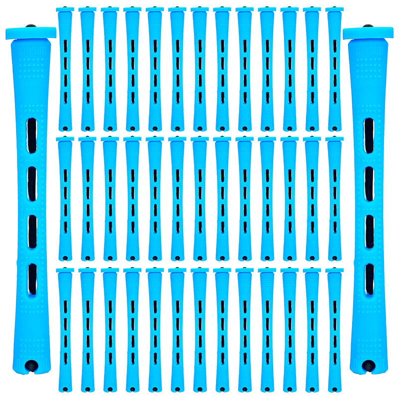 40pcs Perm Rods Cold Wave Rods,Perm Rollers,Curling Rod,Blue,0.47 Inches | for Short Hair, Small Plastic, for Braids, Small Hair-Rollers, for DIY Styling