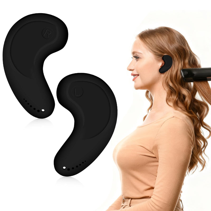 FERNIDA Silicone Ear Covers for Dryer & Hair Dye & Heat Iron, High-Temp Resistance & Reusable Ear Protectors Pair for Salon Home Black