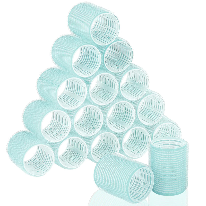 15 Self Grip Hair Rollers Self Holding Green Rollers Gripping Sticky Rollers Salon DIY Hairdressing Curlers Hair Curling Tools for Men Women Long Medium Short Hair (44MM)