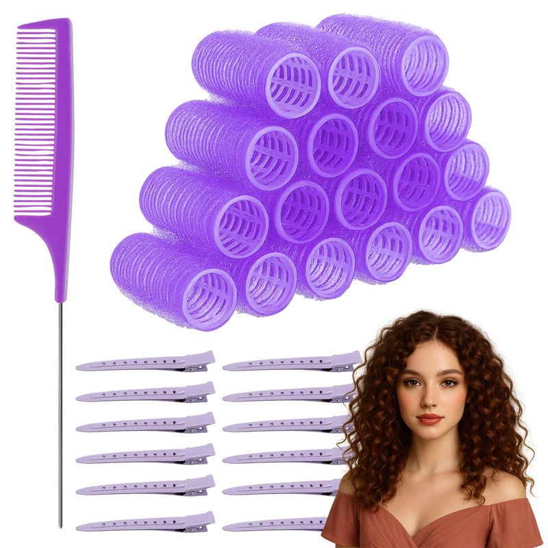 12 Set Small Hair Rollers with Clips, Self Grip Rollers for Hair Volume with Comb and Clips, Lightweight DIY Curlers for Women, Salon & Home Styling Tools for Long and Short Hair