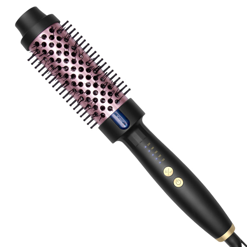 Thermal Brush 38MM, Ionic Hair Heated Curling Brush, 130°C-200°C with Double PTC for Fast-Heating, Rosegold/Black
