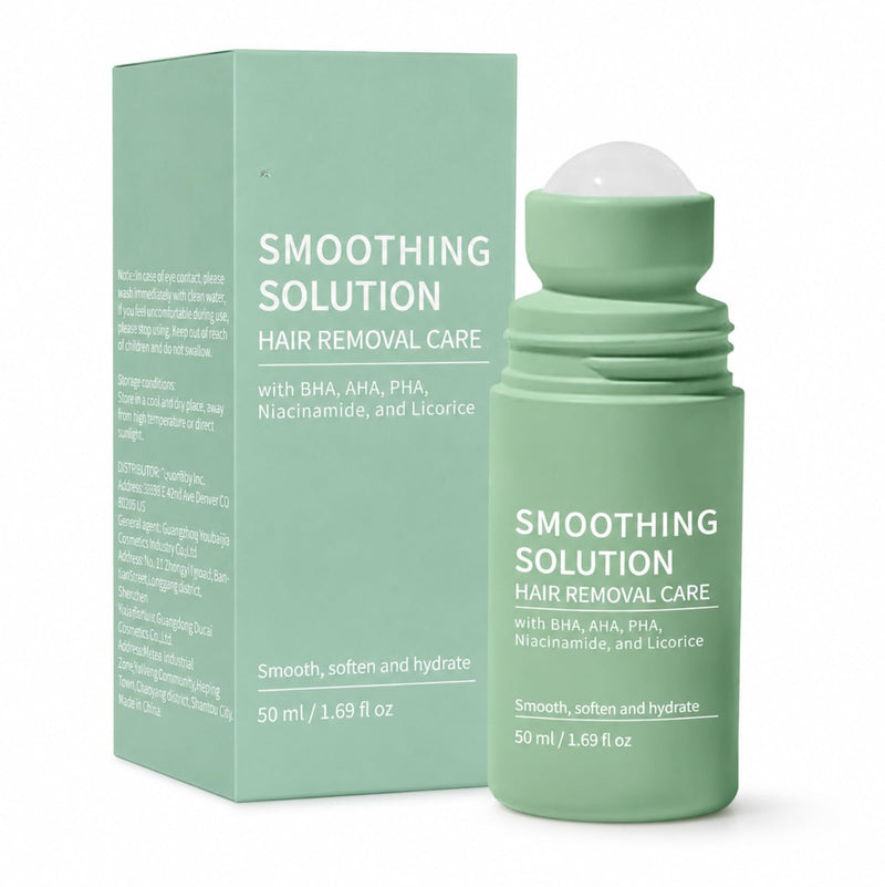  [AUSTRALIA] - Ingrown Hair Roller, 50 ml Smoothing Solution for Post-Hair Removal Care | Razor bump care with BHA, AHA, PHA, niacinamide and licorice for after shaving on underarms, bikini line, legs and arms