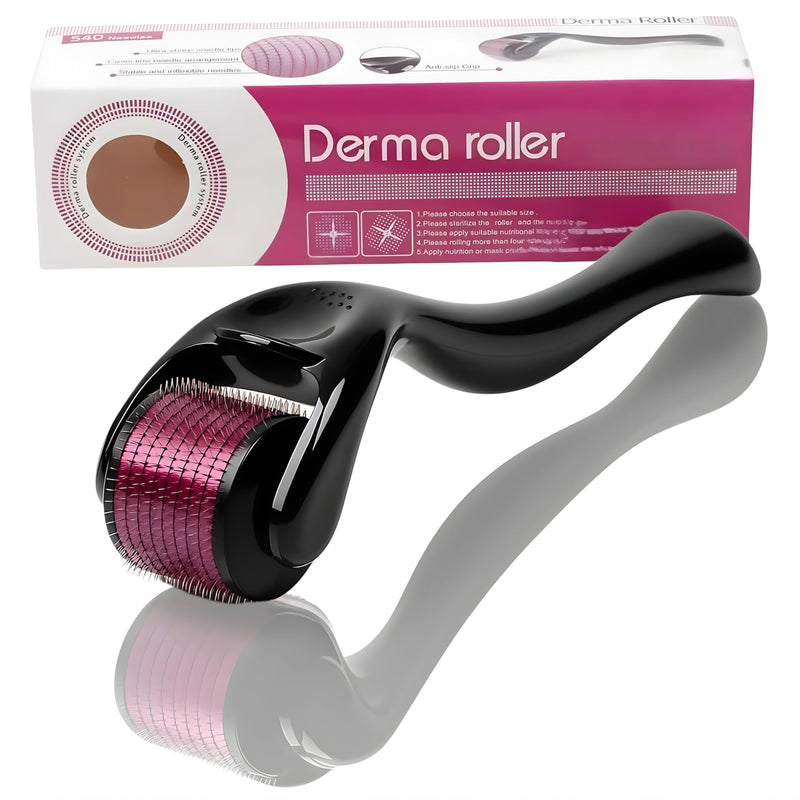 Derma skin Roller, Micro-needling Roller, Titanium 540 Needles,Facial Skin Roller Cellulite Hair Growth, Skin Anti Ageing Scar,use for women face massage, Neck Wrinkle Stretch (Needle Size 0.25mm) Needle Size 0.25mm