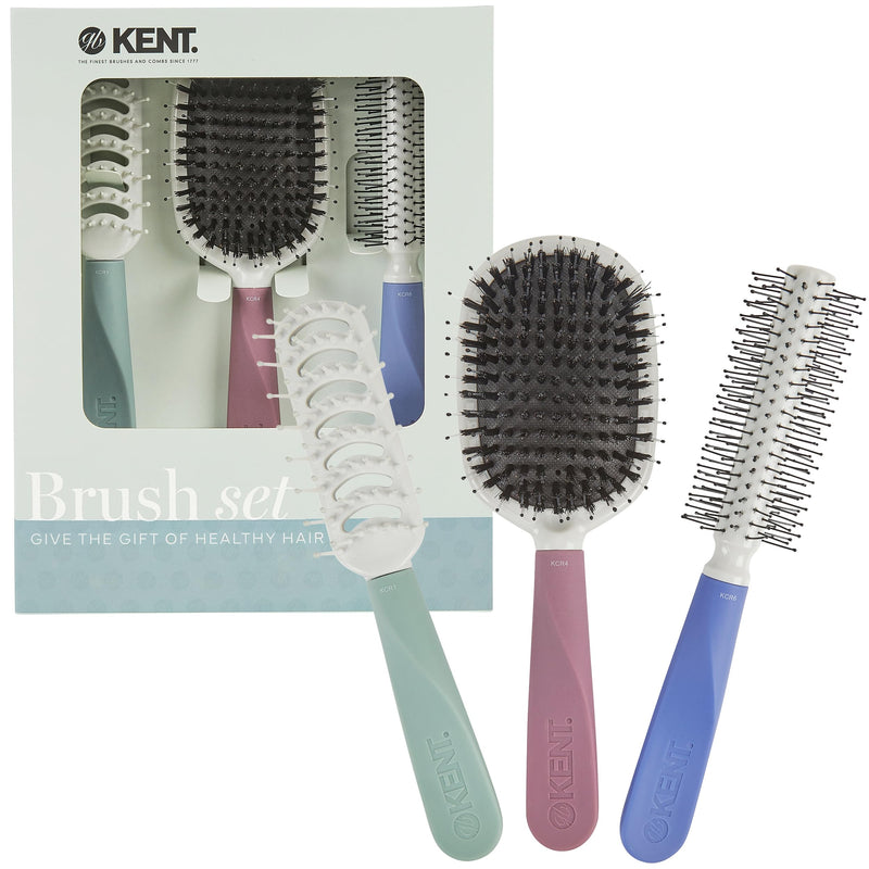 Kent Create Gift Set - Hair Brush Set for Women with 3 Award-Winning Styling Hairbrushes for Root Lift, Smoothing, Volume & Curls, Premium Women’s Gift Set for Healthy, Shiny Hair Detangle Straighten & Curl Set