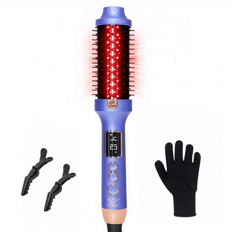 Infrared Thermal Brush,Blowout Look,1.5 Inch Heated Round Brush | Negative Ion,Infrared,Dual Voltage,Ceramic Coating,5 Temperature Settings,Less Damage,Lightweight