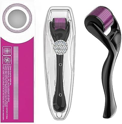 Derma Roller for Hair Growth | Microneedling Skin Roller for Face Body Scalp | 540 0.25mm Titanium Needles | Skin Care Microneedle Roller for Men Women Safe & Easy to Use (0.25mm) DERMA 0.25MM