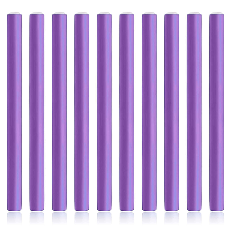 10 Pack Flexi Rods Curling Rods Heatless Curlers Foam Hair Rollers 2cm | large diameter bendy rollers for loose waves and long hair. Soft foam design for overnight curls, travel and home styling Purple 1 count (Pack of 10)
