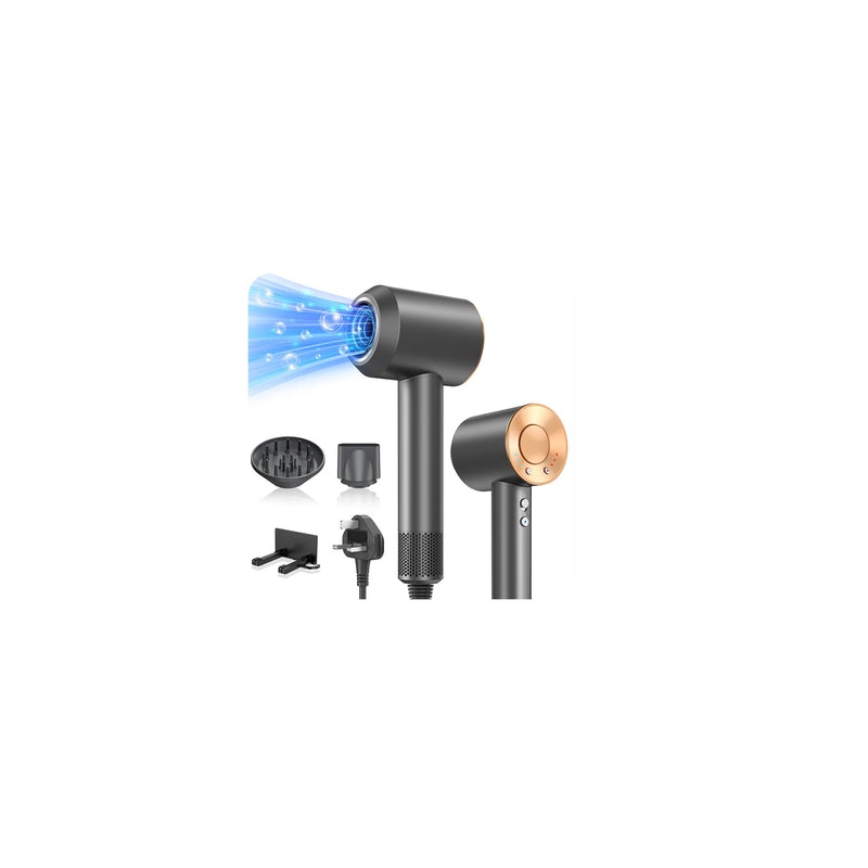 Ionic Hair Dryer 2000W, 110000r/min High Speed Hairdryers 4 Heat 3 Speed Settings Fast Drying NTC Smart Temp Control Self-Cleaning Mode with 2 Nozzles Portable Women Hairdryer for Travel Home Salon