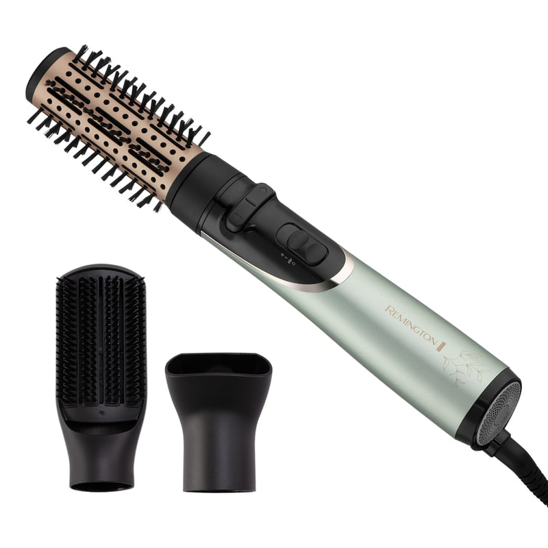 Remington Hot Air Styler, Botanicals Rotating Hot Brush, Round Brush and Paddle Attachment, Micro-Conditioner Infused Bristles, for Long, Mid and Short Hair, Ionic Hairdryer, 3in1 Airstyler