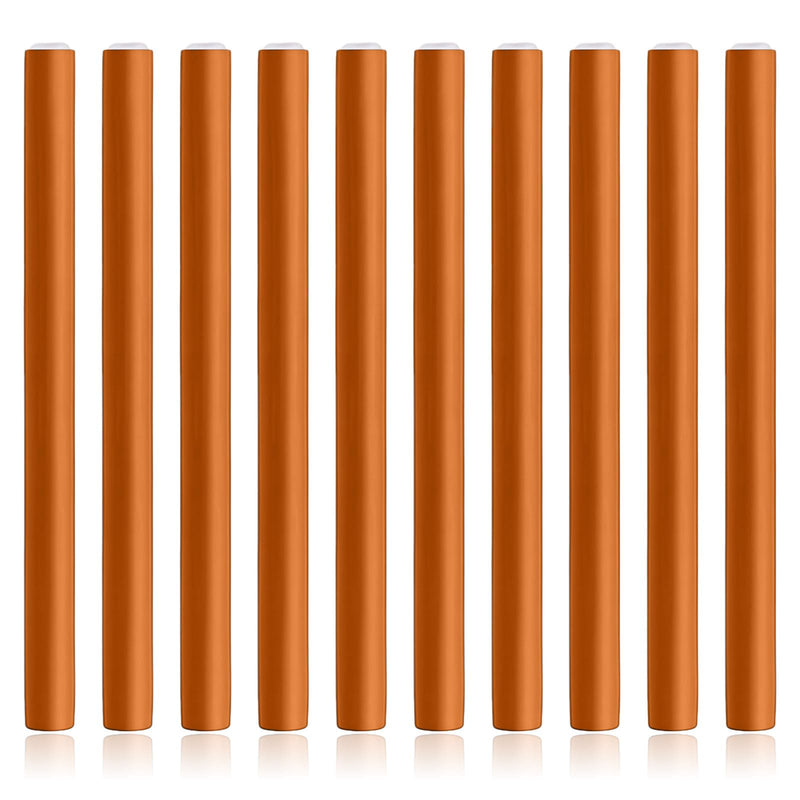 10 Pack Flexi Rods Curling Rods Heatless Curlers Foam Hair Rollers 1.4cm | large diameter bendy rollers for loose waves and long hair. Soft foam design for overnight curls, travel and home styling Orange 1 count (Pack of 10)
