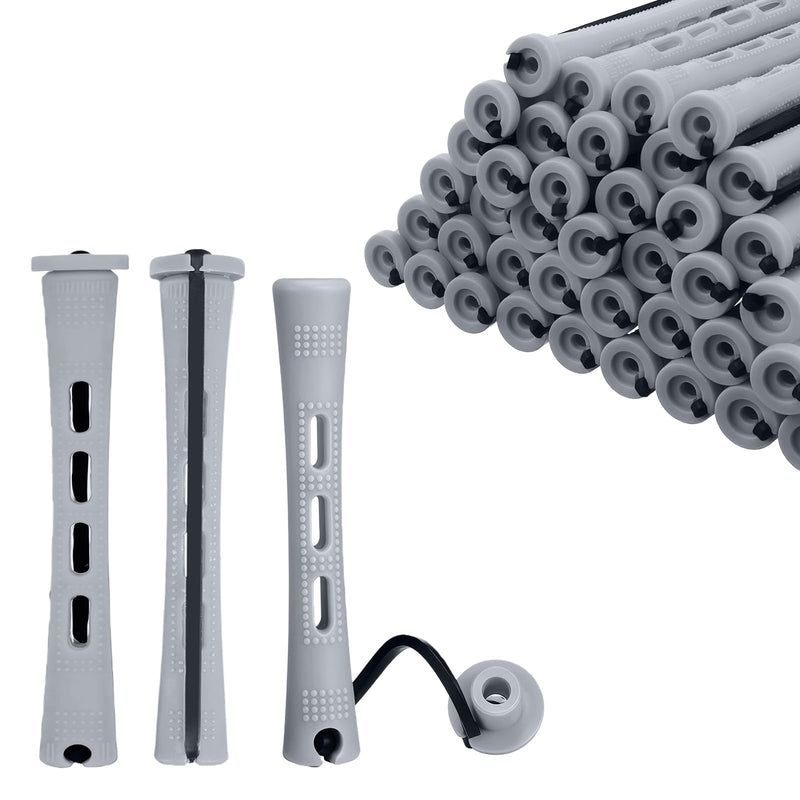 flintronic Perm Rods, 60pcs Cold Wave Hair Perm Rods Hair Rollers, 1.5cm/0.59 inch Hair Rollers for Natural Hair Short Long Hair Styling Tool #1 60PCS-1.5cm/0.59in-Grey