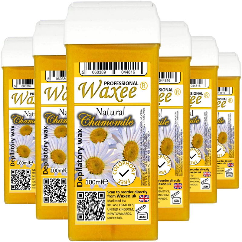  [AUSTRALIA] - Roll on wax cartridge roller wax refill 100ml hair removal, waxing, Herbal line from UK brand - Waxee. (Chamomile) Chamomile