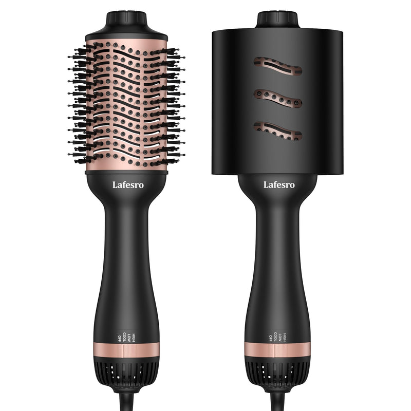 Hair Dryer Brush, One-Step Hot Air Brush | Ionic Ceramic Oval Barrel (60mm) | Negative Ion Anti-Frizz | Smooth, Shiny Salon-Style Blowout | Blow Dryer & Styler Volumizer with Protective Cover