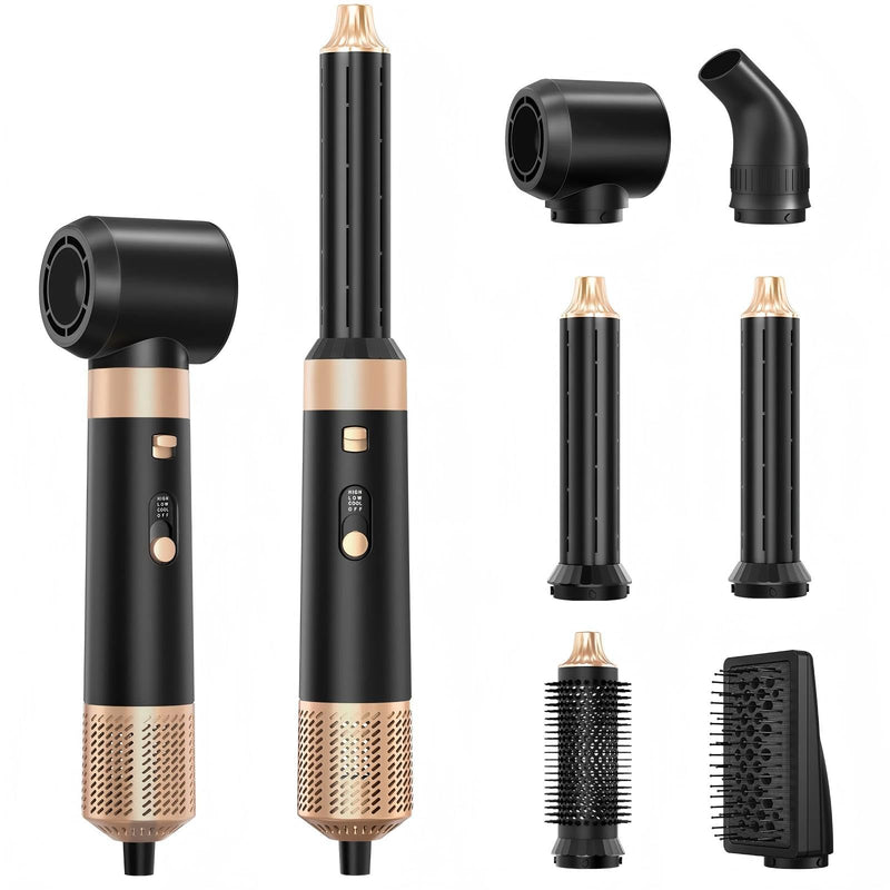 Sendowtek Hot Air Hair Styler Brush 950W for Women 6 in 1 | Multi Tool Hairdryer 3 Level Heat Comb for Rotating Straightening Volumize, Auto Hot-air Curler Daily Hair Styling