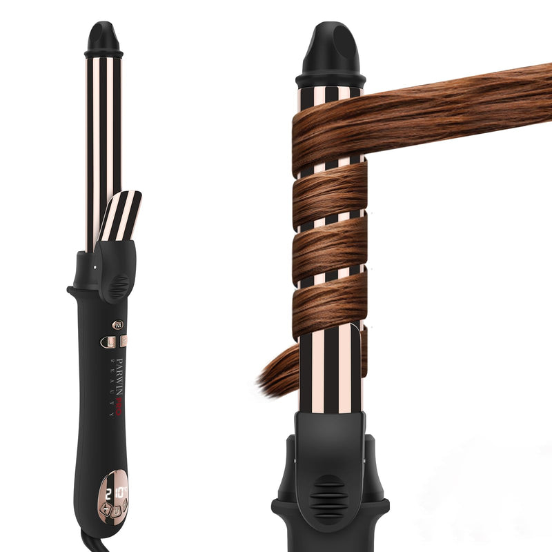 25 mm Rotating Curling Iron, Automatic Hair Curler, Dual Voltage | Nano Titanium Coating, Curling Tongs, LCD Display, Negative Ions, Auto Shut-Off, 120–210°C, for Loose Curls 25MM