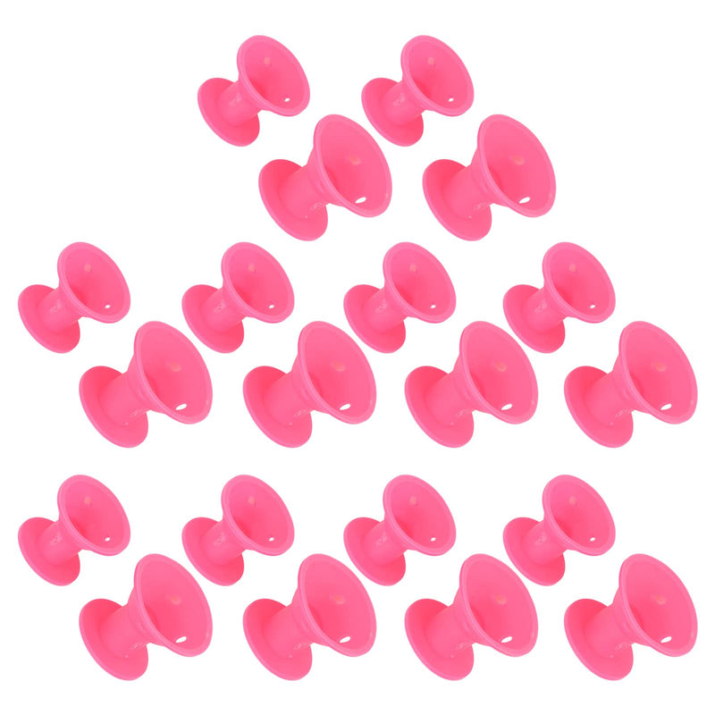 KIMISS 20Pcs Silicone Hair Rollers Set for Heatless Curls - Mushroom Shaped Hair Curlers for Women - Comfortable, Portable, and Easy to Use Care Tools in Rose Red