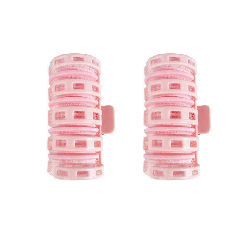 2Pcs Hairdressing Curlers Rollers Non-Slip Hair Curlers Rollers Comfortable Bangs Clips for Curling and Hair Styling (Pink)