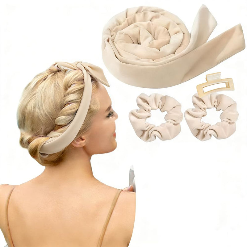 Heatless Curlers Headband, 4PCS No Heat Hair-Curlers and Rollers, Soft Sleep Overnight Hair-Curls Set, heatless Curling Gift Kit for Women Long and Short Wave hair.