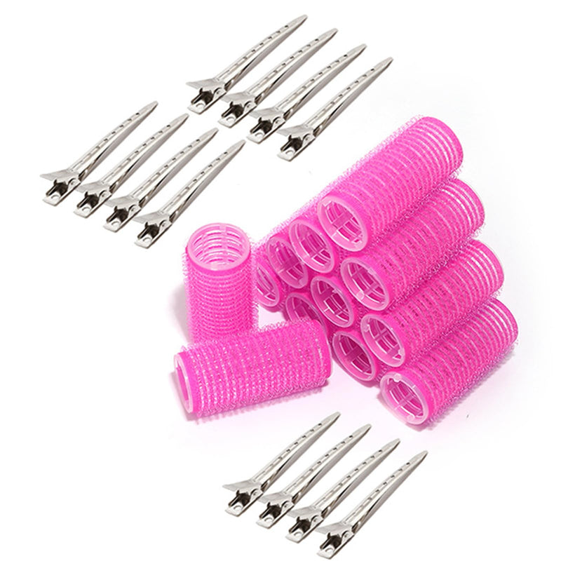  [AUSTRALIA] - 12 Pcs Hair Rollers with Clips, Self Grip Hair Rollers With Small Comb and 12 Pcs Clips, Rollers for Hair, for Tight Curls and Waves Long Medium Short Hairs