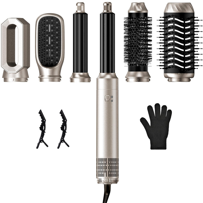 KYN Blow Dry Hair Styler 6 in 1, Hot Air Styler with Auto-Wrap Curlers, Volumizing/Thermal/Smooth Brushes & Hair Dryer Gifts for Women Multi Hair Styling