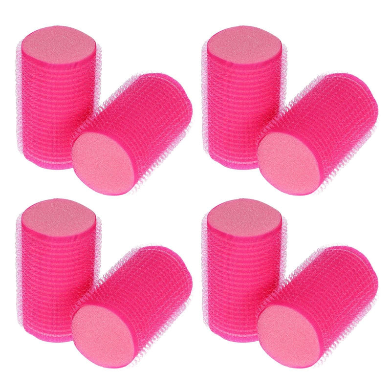 KICHOUSE 8pcs Rose Red Sponge Hair Rollers Self-adhesive Curlers Small Soft Hair Styling Tools Sleeping and Daily Use