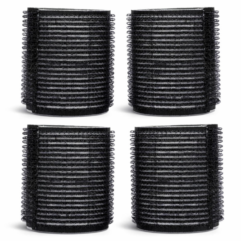4pc Large Hair Rollers for Volume & Bouncy Curls - Self Grip Styling Rollers for Long & Short Hair, Heatless Curlers for Lift, Body & Waves, Lightweight & Travel Friendly