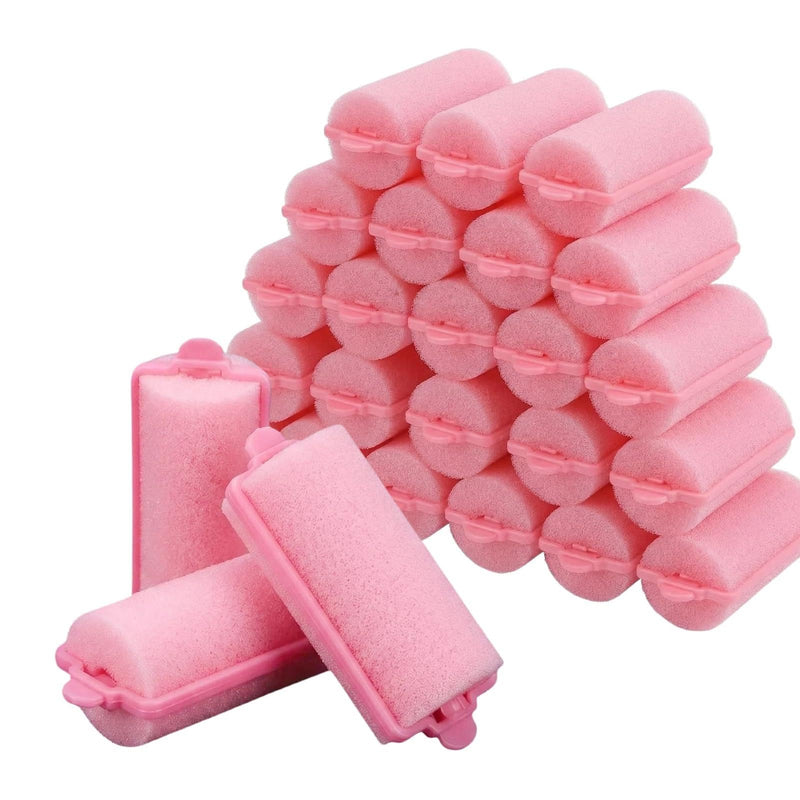  [AUSTRALIA] - 36 PCS Foam Hair Rollers,Flexible Soft Foam Hair Curlers,No Heat Sponge Hair Rollers,Curler Home DIY Curling Tool for Women Girls Kids,Roller Foam Styling Hair for Home Salon(Pink)