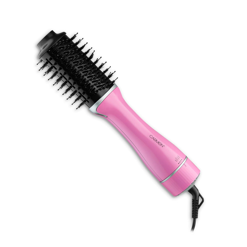 Carmen Oval Hot Air Brush with Ceramic Infused Barrel, 3 Heat & 2 Speed Settings, Nylon Pins & Anti-Tangle Bristles, 360° Anti-Tangle Swivel Cord, 1300W, Pink, C81243PNK