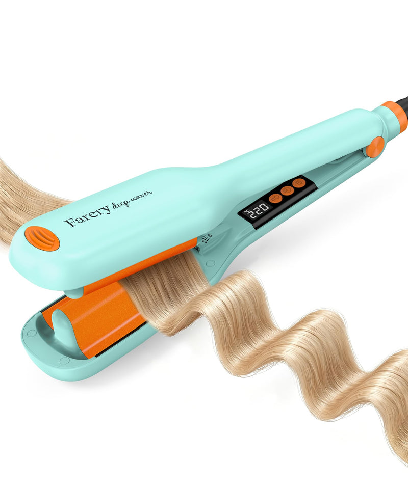 Farery 25MM Hair Waver – Deep Wave Curling Iron with Ionic Technology, Full-Wrap Anti-Scald Design, 3 Even-Heat Barrel, Low Skill Hairstyling, 360° Swivel Cord for Safe & Effortless Beach Waves