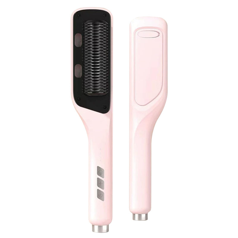 3-in-1 Steam&Essential Oil Hair Straightener Brush,30s Fast Heating | 3-Level Adjustable Temp Straightening Brush,Corded Portable Anti-Scald Hair Curler,Hot Comb for Travel,Gift for Mom,Friend