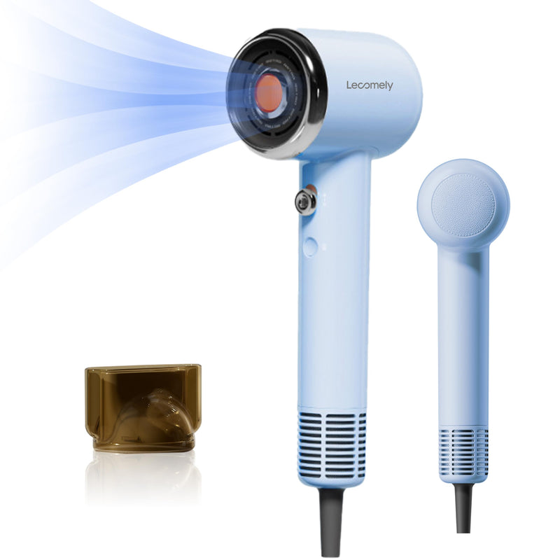  [AUSTRALIA] - High Speed Ionic Hair Dryer, 200 Million Negative Ionic & 50 Million Positive Ionic Hairdryer, 110,000 RPM Blow Dryer Fast Drying, Low Noise Travel Hairdryers for Women and Men, Blue (Blue)