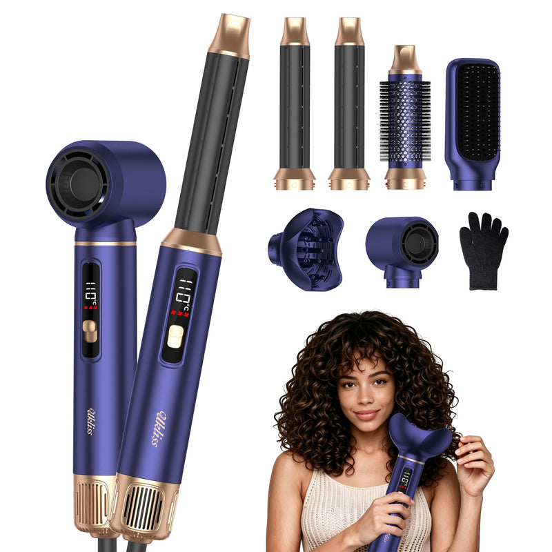 UKLISS Hair Styler 6 in 1, Hair Dryer Brush Set with Diffuser, Air Curler, Ionic Hairdryer,Multistyler Styling Tool, Smooth Shine Volumize Curl Straighten Brush, for Short/Long Hair | Air Curler, Ionic Hairdryer,Multistyler Styling Tool, Smooth Shine V...