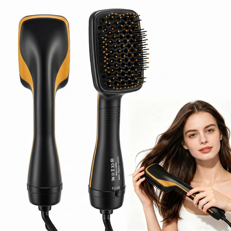 3 in 1 Hair Dryer Brush,Hot Air Styling Brush with Negative Ion,Hairdryer Straightener Comb for Frizz-Free Salon with 3 Heat/2 Speed Settings,One Step Hair Dryer and Styler for All Hair Types